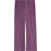Issey Miyake Ns Viola Purple Pleats Straight-leg Knitted Trousers