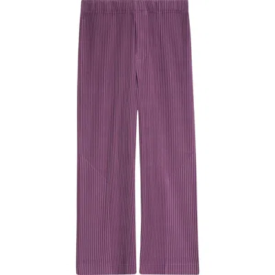 ISSEY MIYAKE HOMME PLISSÉ ISSEY MIYAKE MONTHLY COLORS PLEATED CROP STRAIGHT LEG PANTS