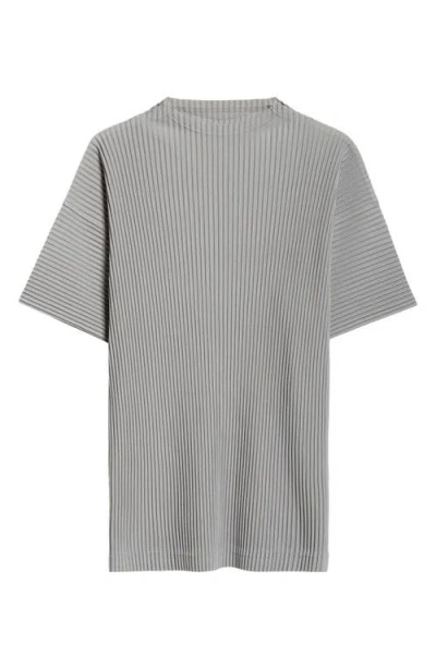 Issey Miyake Homme Plissé  Monthly Colors Pleated T-shirt In Warm Gray