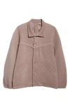 Issey Miyake Textured Fabric Jacket Featuring Front Pockets In Brown