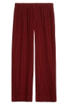 Issey Miyake Homme Plissé  Monthly Colors September Pleated Crop Wide Leg Pants In Crimson Red
