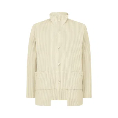 Pre-owned Issey Miyake Homme Plissé  Multi-pocket Shirt 'limestone' | White | Men's Size 3