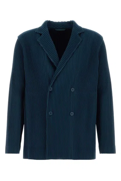 Issey Miyake Homme Plisse'  Navy Blue Polyester Blazer