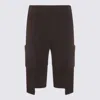Issey Miyake Knee Length Pleated Shorts With Elastic Waistband In Brown
