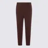 Issey Miyake Trousers With Elastic Waistband And Tapered Leg In Brown