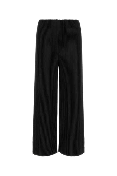 Issey Miyake Black Green Polyester Wide-leg Pant