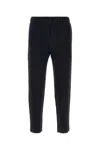 Issey Miyake Textured Cropped Trousers In Polyester In Black