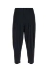 Issey Miyake Cropped Pleated Jogger Pants With Textured Finish In Black