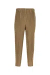 Issey Miyake Beige Antiqued Polyester Pant In Camel