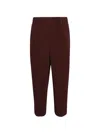 Issey Miyake Trousers With Elastic Waistband And Tapered Leg In Brown