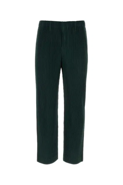 Issey Miyake Bottle Green Polyester Pant