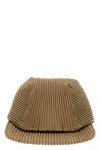 Issey Miyake Pleated Baseball Cap Hats Beige In Brown