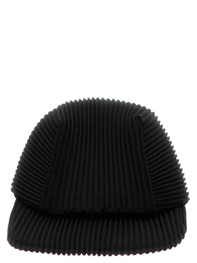 Issey Miyake Homme Plissé  Pleated Baseball Cap In Black