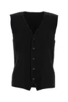 Issey Miyake Pleated V-neck Vest In Black