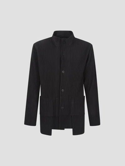 Issey Miyake Homme Plissé  Pleated Blouse Jacket In Black