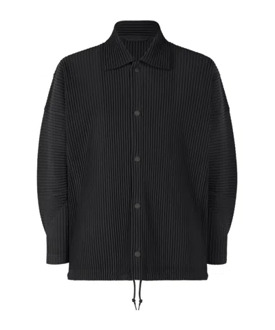Issey Miyake Pleated Jacket In Black