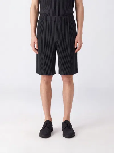Issey Miyake Homme Plisse'  Pleated Crêpe Knee-length Shorts Homme Plissé  In Grey