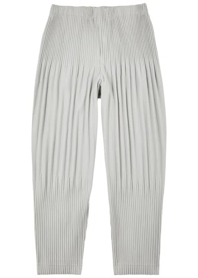 Issey Miyake Homme Plissé  Pleated Cropped Trousers In Gold