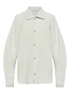 Issey Miyake Ribbed Texture Spread Collar Straight Hem Jacket