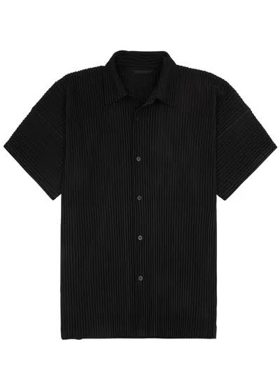 Issey Miyake Homme Plissé  Pleated Jersey Shirt In Black