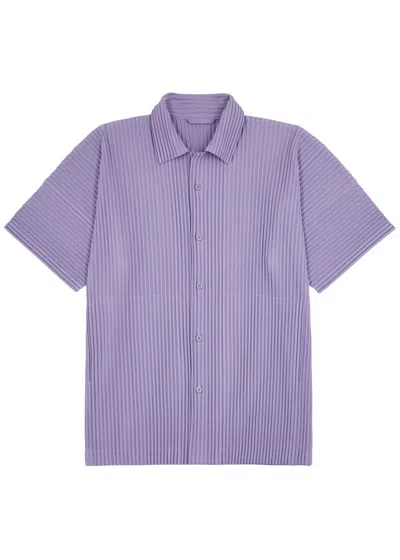 Issey Miyake Homme Plissé  Pleated Jersey Shirt In Lilac