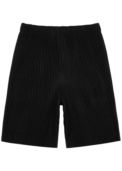 Issey Miyake Homme Plissé  Pleated Jersey Shorts In Black