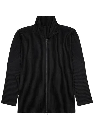 Issey Miyake Homme Plissé  Pleated Jersey Sweatshirt In Black