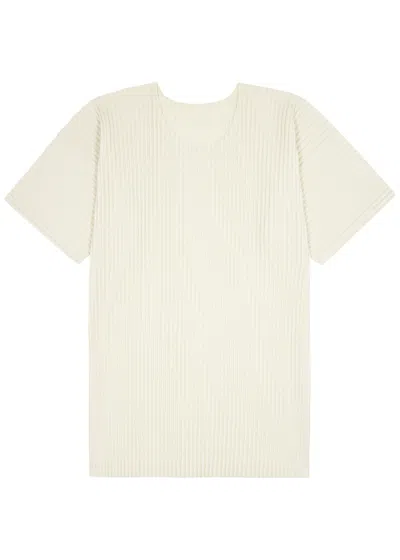 Issey Miyake Homme Plissé  Pleated Jersey T-shirt In Neutral