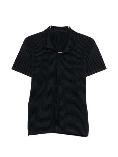 Issey Miyake Homme Plisse'  Pleated Polo Shirt In Multi