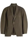 Issey Miyake Soft Fold Pleated Jacket In Green