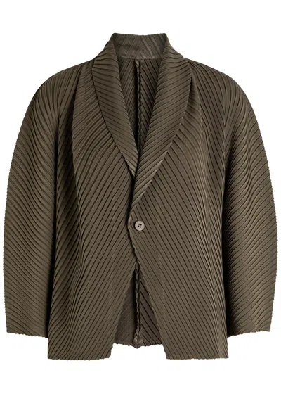 ISSEY MIYAKE HOMME PLISSÉ ISSEY MIYAKE PLEATED SATIN-PLISSÉ CARDIGAN