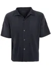 Issey Miyake Pleated Ribbed Shirt Short Sleeves