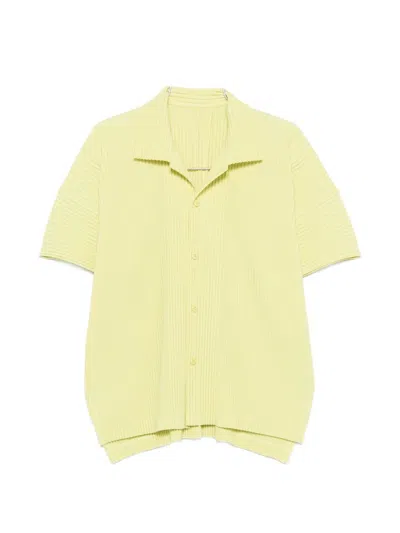 Issey Miyake Homme Plisse'  Pleated Shirt In Yellow