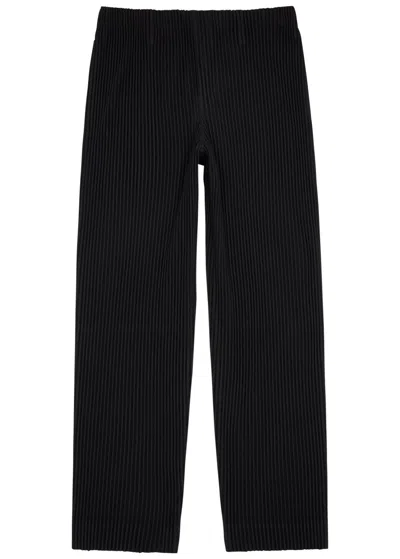 Issey Miyake Homme Plissé  Pleated Straight-leg Trousers In Black