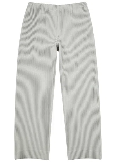 Issey Miyake Homme Plissé  Pleated Straight-leg Trousers In Green