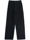 Issey Miyake Wide-leg Pleated Textured Pants With Cropped Length In Blue