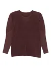 Issey Miyake Pleated Long-sleeve Jumper In Brown