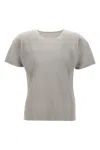 Issey Miyake Ribbed Texture Round Neck Short Sleeves
