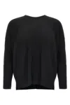 Issey Miyake Ribbed Texture Round Neck Long Sleeves In Black