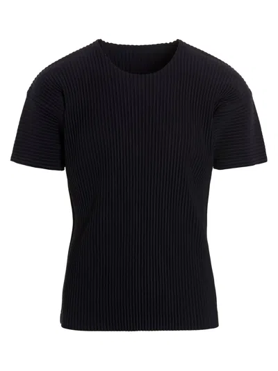 Issey Miyake Homme Plissé  Pleated T-shirt In Black