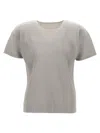 Issey Miyake Textured Pleated T-shirt With Crew Neck In Neutral