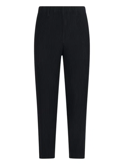 Issey Miyake Homme Plissé  Pleated Tapered Leg Pants In Black