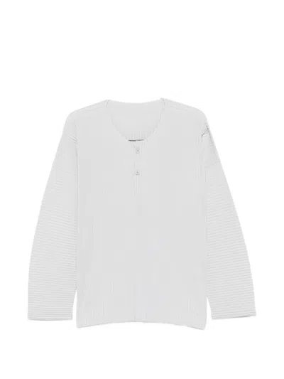 Issey Miyake Pleated Top In White