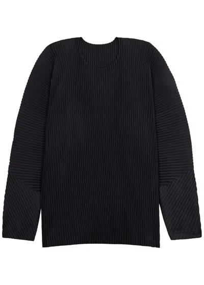 Issey Miyake Homme Plissé  Pleated Top In Navy