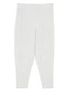 Issey Miyake Basic Pleated Tapered-leg Knitted Trousers In Gray