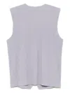 Issey Miyake Pleated Sleeveless V-neck Ribbed Vest