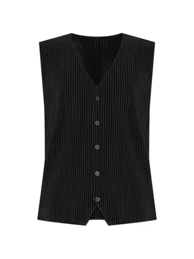 ISSEY MIYAKE HOMME PLISSE' ISSEY MIYAKE Pleated V-Necked Vest