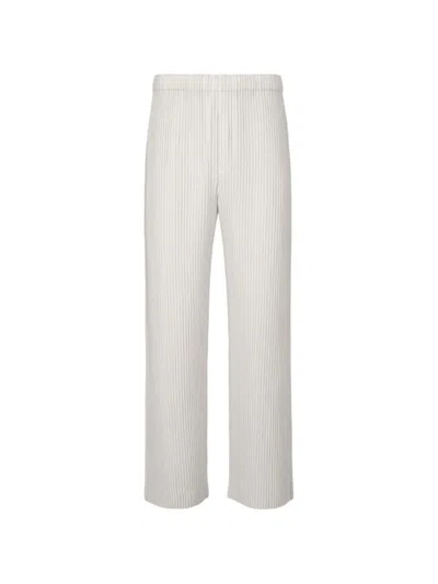 Issey Miyake Homme Plisse'  Pleated Wide-leg Trousers In White
