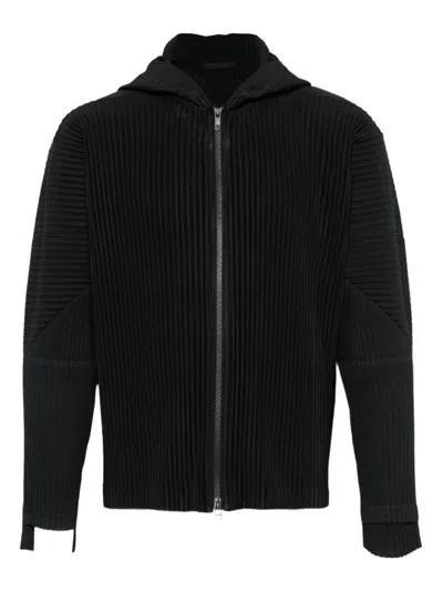 ISSEY MIYAKE HOMME PLISSE' ISSEY MIYAKE PLEATED ZIPPED HOODIE
