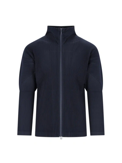 Issey Miyake Homme Plissé  Pleated Zipped Jacket In Black